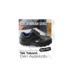 KIŞLIK DERİ TEK TABAN  İŞ GÜVENLİK AYAKKABISI NO:45