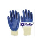 FİVESTAR  LATEX KAPALI ÖRME İŞ ELDİVENİ MAVİ